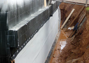 ICF basement with external waterproofing system